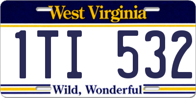 WV license plate 1TI532