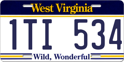 WV license plate 1TI534