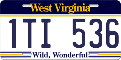 WV license plate 1TI536