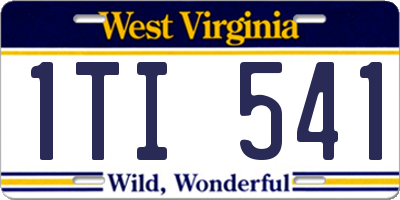 WV license plate 1TI541