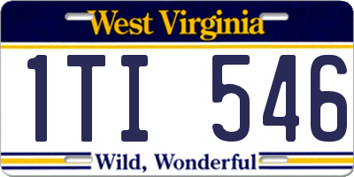 WV license plate 1TI546