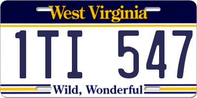 WV license plate 1TI547