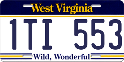 WV license plate 1TI553