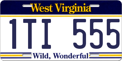 WV license plate 1TI555