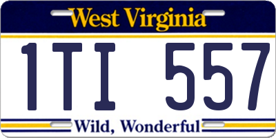 WV license plate 1TI557