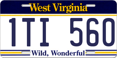 WV license plate 1TI560