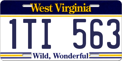 WV license plate 1TI563