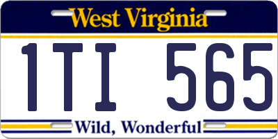 WV license plate 1TI565