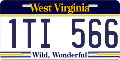 WV license plate 1TI566