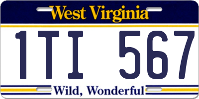 WV license plate 1TI567