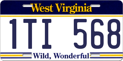 WV license plate 1TI568
