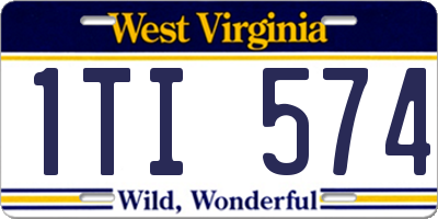WV license plate 1TI574