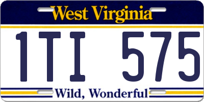 WV license plate 1TI575