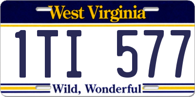 WV license plate 1TI577