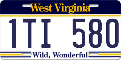 WV license plate 1TI580