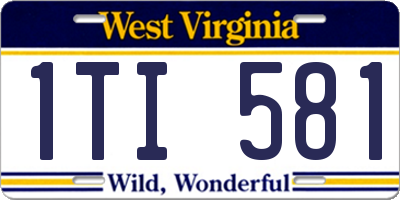 WV license plate 1TI581