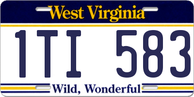 WV license plate 1TI583