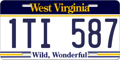 WV license plate 1TI587