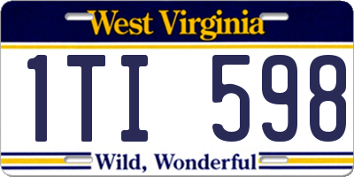 WV license plate 1TI598