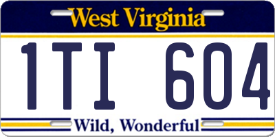 WV license plate 1TI604