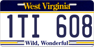 WV license plate 1TI608