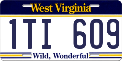 WV license plate 1TI609