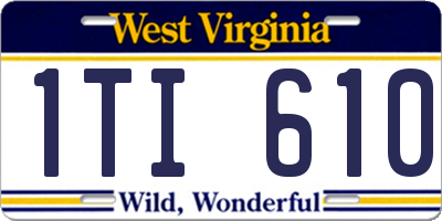 WV license plate 1TI610