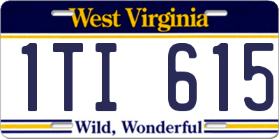 WV license plate 1TI615