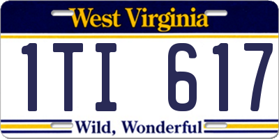 WV license plate 1TI617