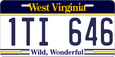 WV license plate 1TI646