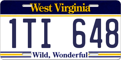 WV license plate 1TI648