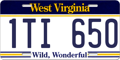 WV license plate 1TI650