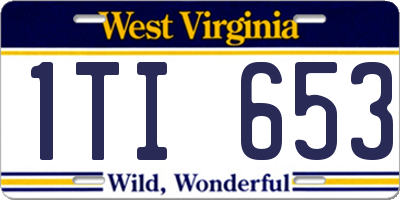 WV license plate 1TI653