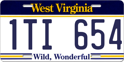 WV license plate 1TI654
