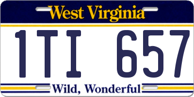 WV license plate 1TI657