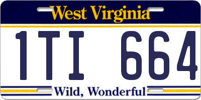 WV license plate 1TI664
