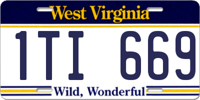 WV license plate 1TI669