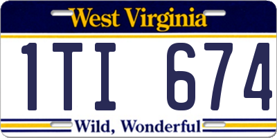 WV license plate 1TI674