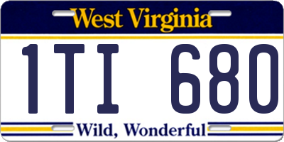 WV license plate 1TI680