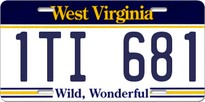 WV license plate 1TI681