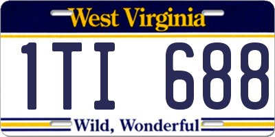 WV license plate 1TI688