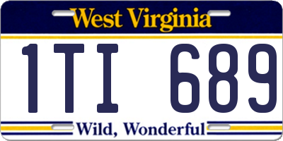 WV license plate 1TI689