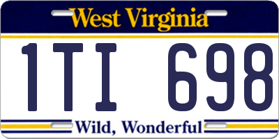 WV license plate 1TI698