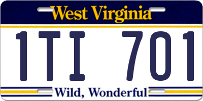 WV license plate 1TI701