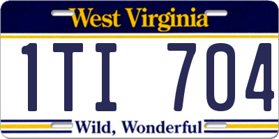 WV license plate 1TI704
