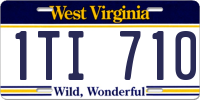 WV license plate 1TI710