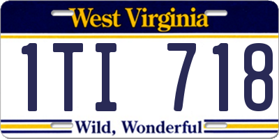 WV license plate 1TI718