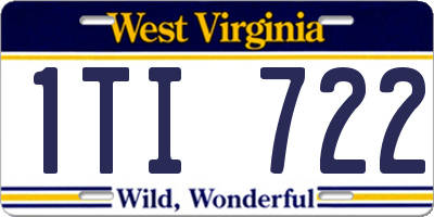 WV license plate 1TI722