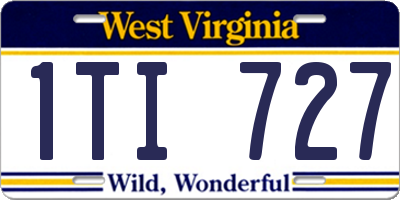 WV license plate 1TI727