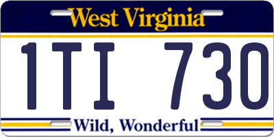 WV license plate 1TI730